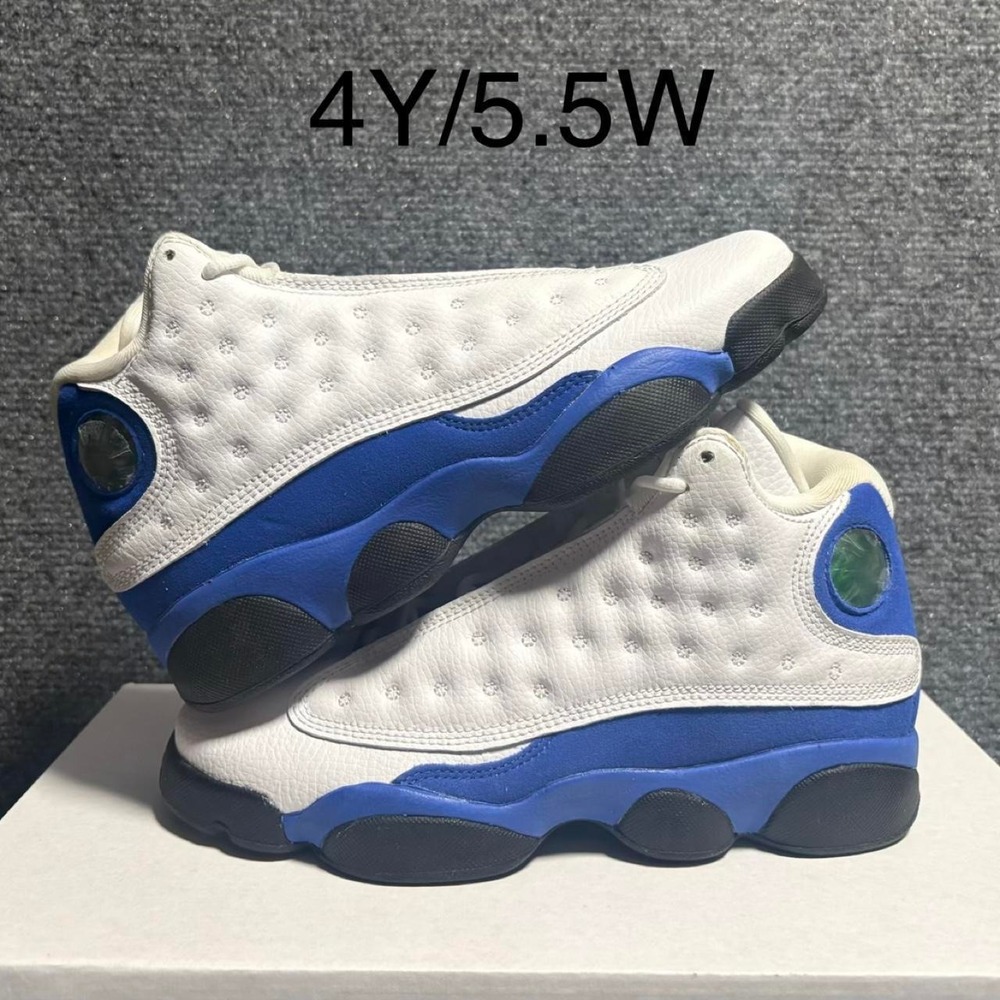 Air Jordan 13 White Hyper Royal Black Size 4Y/5.5W Brand New 884129-117